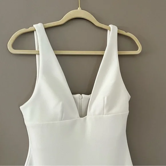 BEC & BRIDGE Ivory Iris V-Neck Stretchy Midi Dress Size 8 - Picture 5 of 15